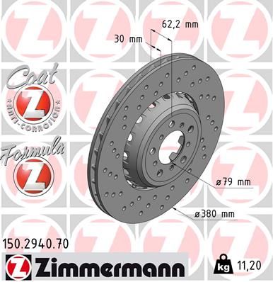 Гальмівний диск ZIMMERMANN 150294070 - zapix