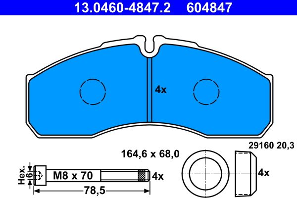 Гальмівні колодки дискові ATE 13046048472 - zapix