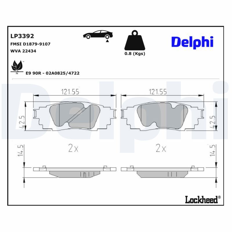 Гальмівні колодки дискові DELPHI LP3392 - zapix