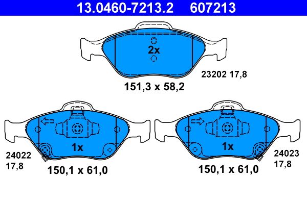 Гальмівні колодки дискові ATE 13046072132 - zapix