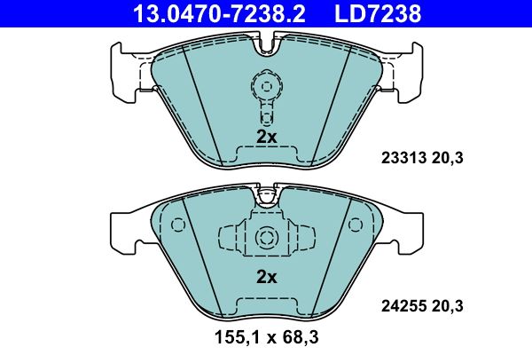 Гальмівні колодки дискові ATE 13047072382 - zapix