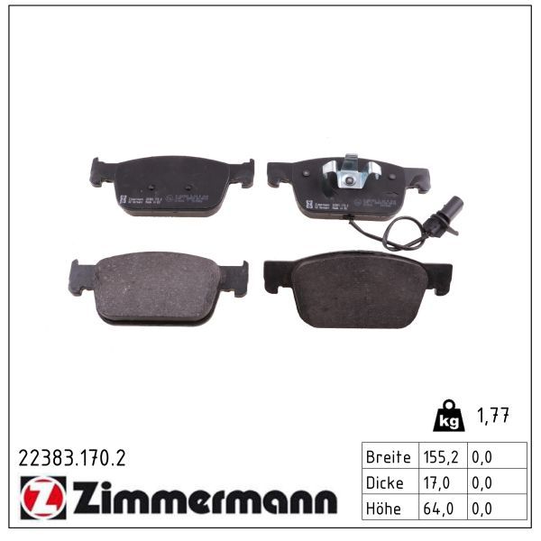Гальмівні колодки дискові ZIMMERMANN 223831702 - zapix