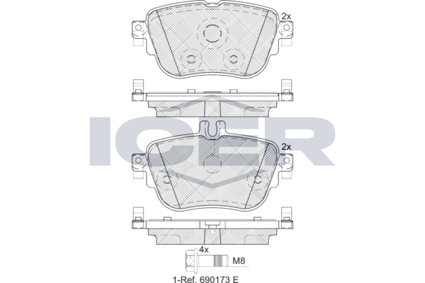 Гальмівні колодки дискові ICER 182290 - zapix