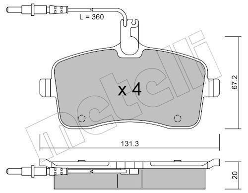 Гальмівні колодки дискові METELLI 2206000 - zapix