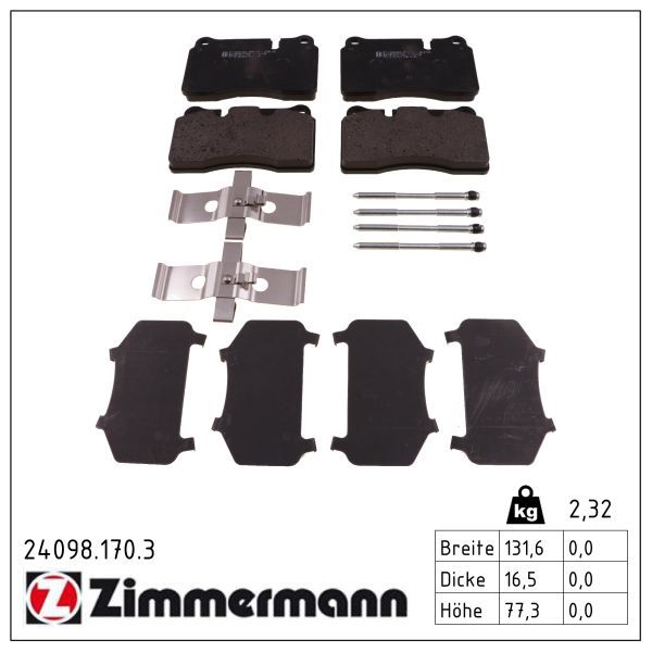Гальмівні колодки дискові ZIMMERMANN 240981703 - zapix