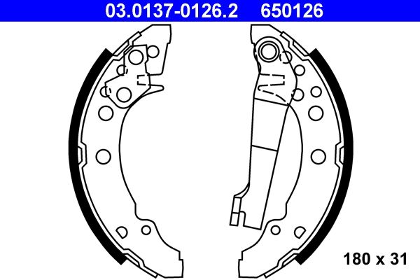Гальмівні колодки ручника (барабанні) ATE 03013701262 - zapix