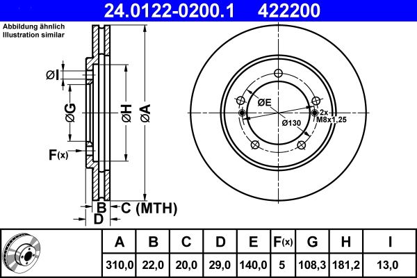 Гальмівний диск ATE 24012202001 - zapix