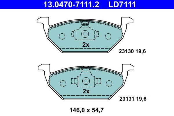 Гальмівні колодки дискові ATE 13047071112 - zapix