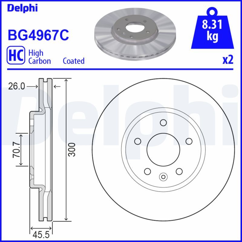 Гальмівний диск DELPHI BG4967C - zapix