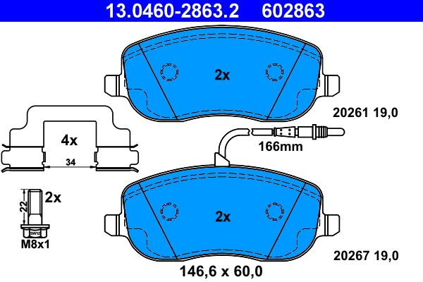 Гальмівні колодки дискові ATE 13046028632 - zapix