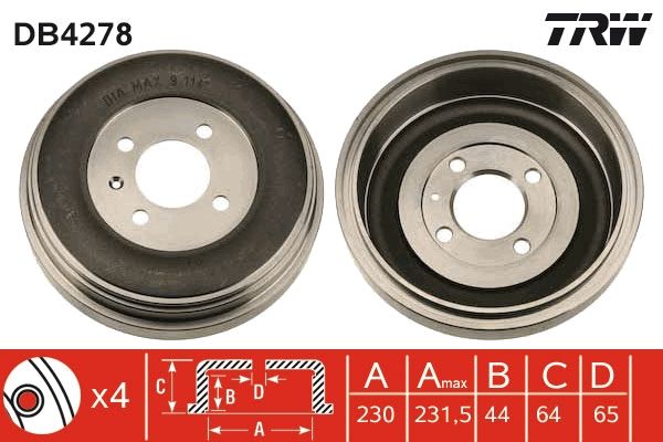 Гальмівний барабан TRW DB4278 - zapix