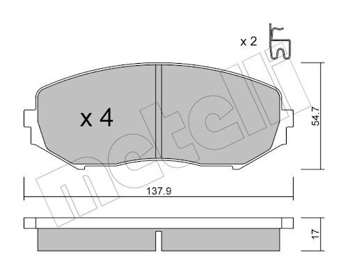 Гальмівні колодки дискові METELLI 2207660 - zapix