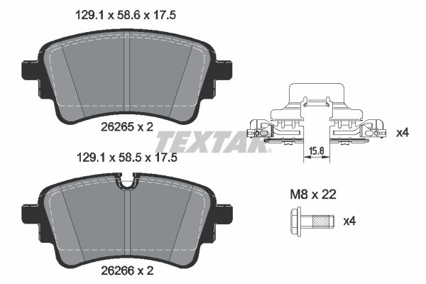 Гальмівні колодки дискові TEXTAR 2626503 - zapix