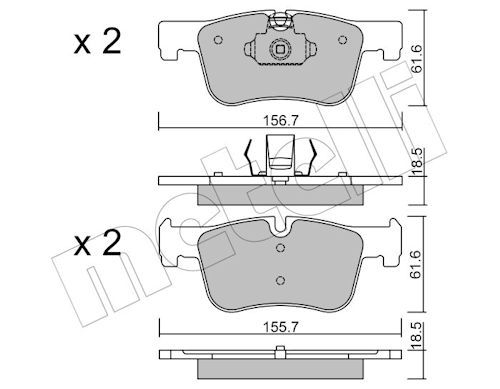 Гальмівні колодки дискові METELLI 2209600 - zapix