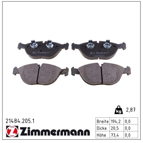 Гальмівні колодки дискові ZIMMERMANN 214842051 - zapix
