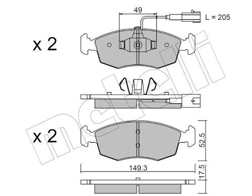 Гальмівні колодки дискові METELLI 2202744 - zapix
