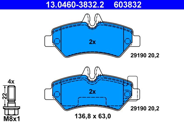Гальмівні колодки дискові ATE 13046038322 - zapix