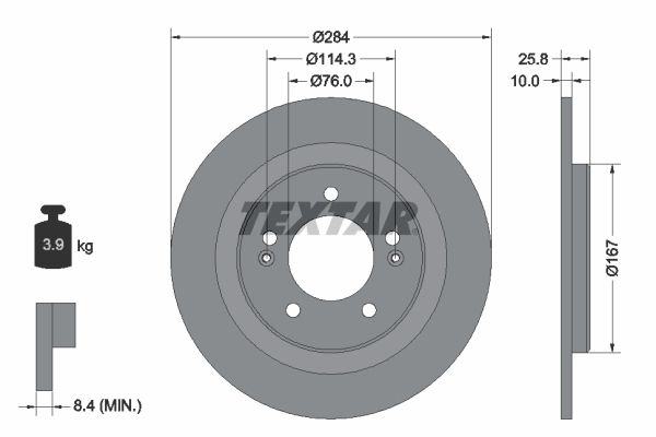Гальмівний диск TEXTAR 92252703 - zapix