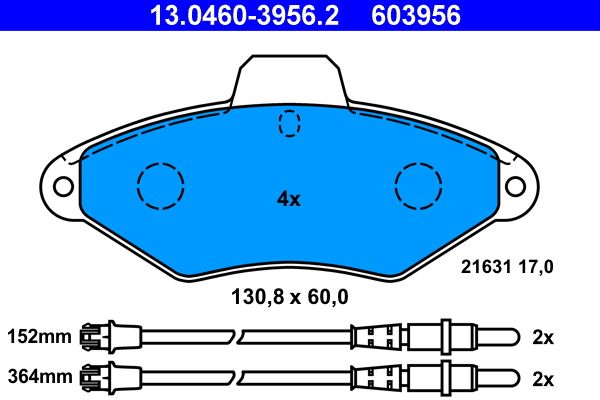 Гальмівні колодки дискові ATE 13046039562 - zapix