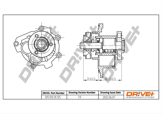 Помпа системи охолодження DR!VE+ DP231010125 - zapix