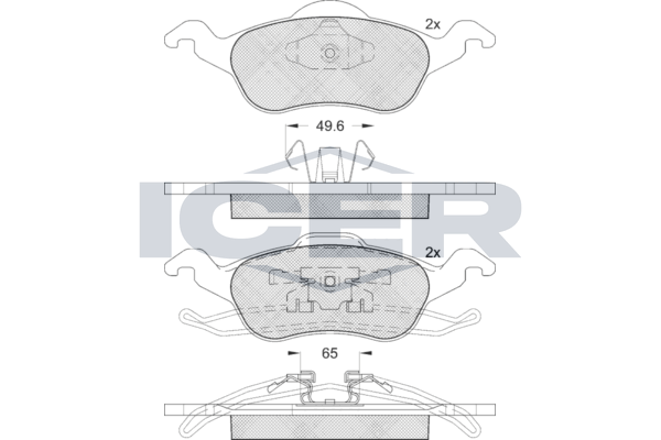 Гальмівні колодки дискові ICER 181264 - zapix