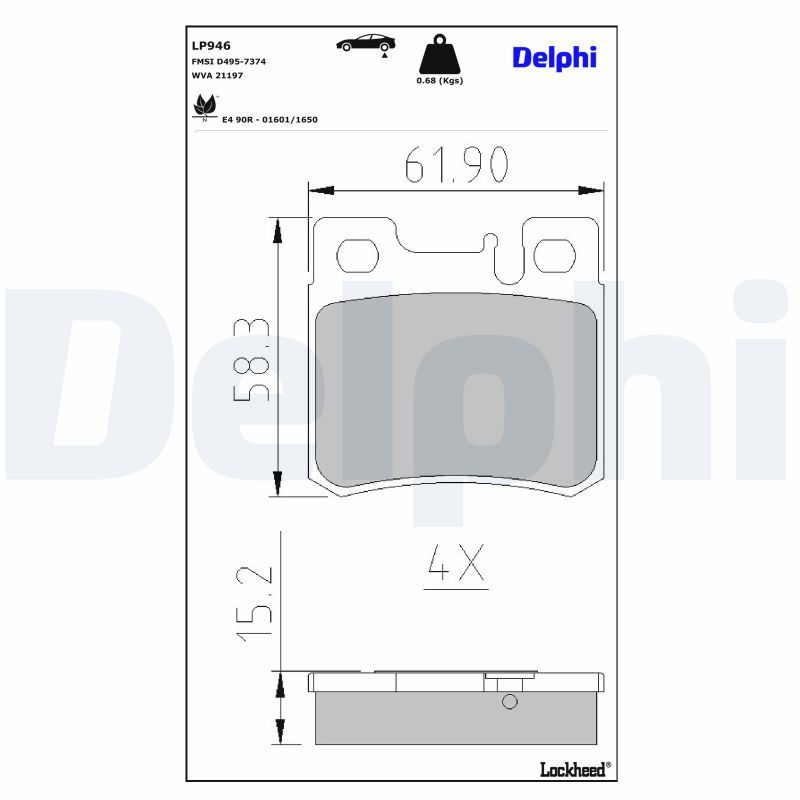 Гальмівні колодки дискові DELPHI LP946