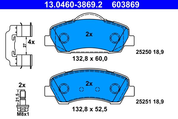 Гальмівні колодки дискові ATE 13046038692 - zapix