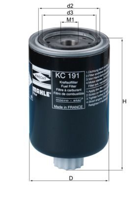 Паливний фільтр MAHLE KC191 - zapix