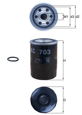 Паливний фільтр MAHLE KC703D - zapix