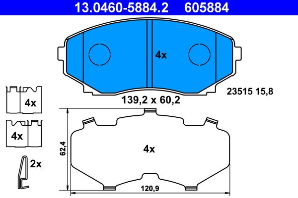 Гальмівні колодки дискові ATE 13046058842 - zapix