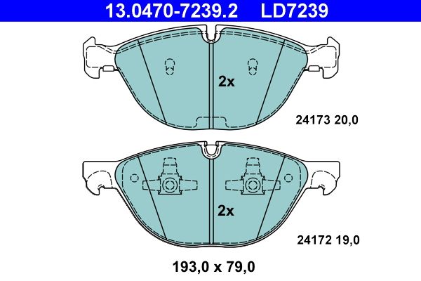 Гальмівні колодки дискові ATE 13047072392 - zapix