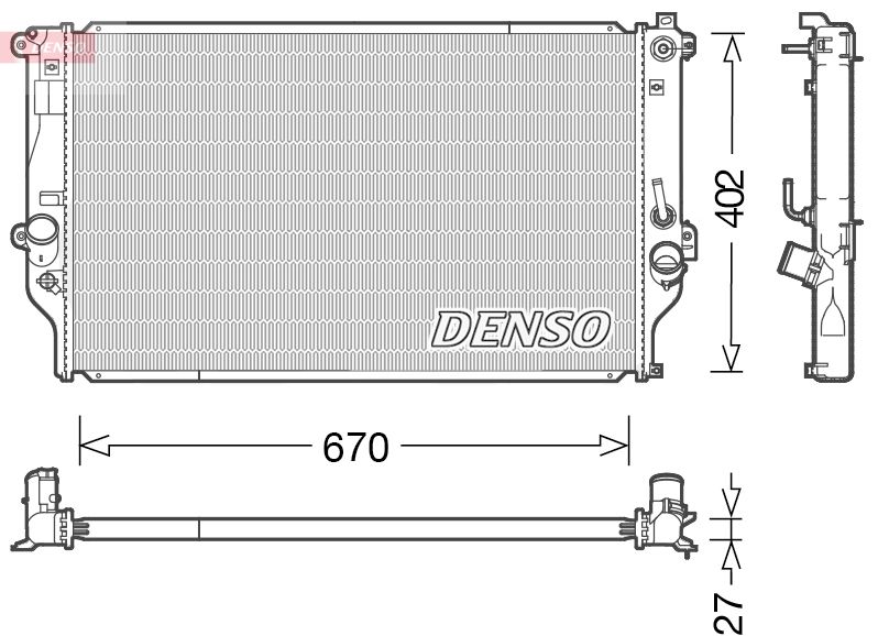 Радіатор охолодження двигуна DENSO DRM50092 - zapix