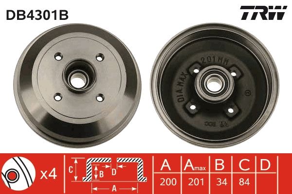 Гальмівний барабан TRW DB4301B - zapix