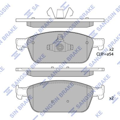 Тормозные колодки дисковые HI-Q SP1886