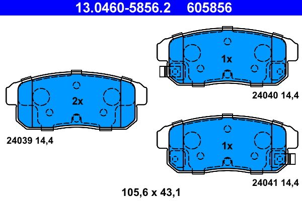 Гальмівні колодки дискові ATE 13046058562 - zapix