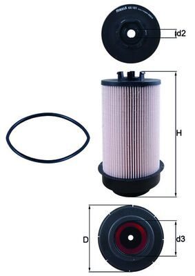 Паливний фільтр MAHLE KX181D - zapix