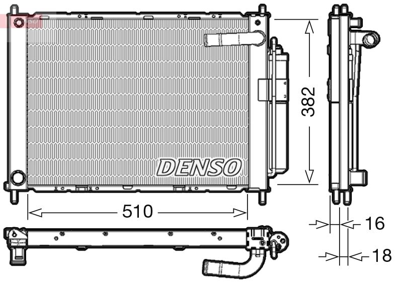 Радіатор охолодження двигуна DENSO DRM46101 - zapix