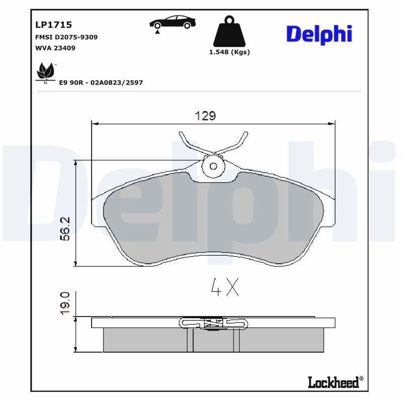 Гальмівні колодки дискові DELPHI LP1715 - zapix