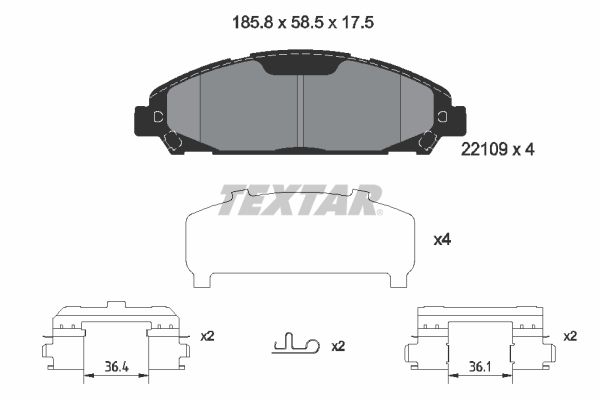 Тормозные колодки дисковые TEXTAR 2210901