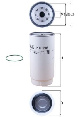 Паливний фільтр MAHLE KC296D - zapix