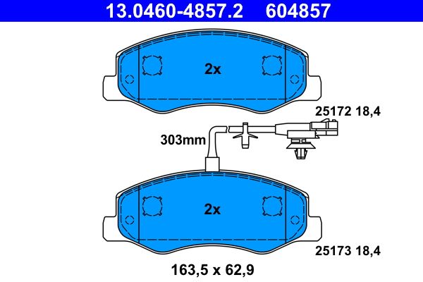 Гальмівні колодки дискові ATE 13046048572 - zapix