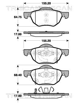Гальмівні колодки дискові TRISCAN 811040010 - zapix