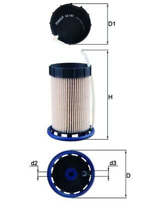 Паливний фільтр MAHLE KX492 - zapix