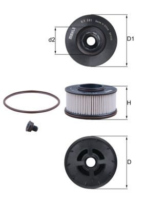 Паливний фільтр MAHLE KX591D - zapix