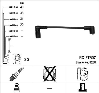 Кабелі запалювання NGK 8208 - zapix