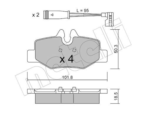 Гальмівні колодки дискові METELLI 2205760K - zapix