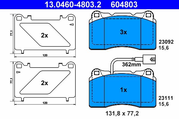 Гальмівні колодки дискові ATE 13046048032 - zapix