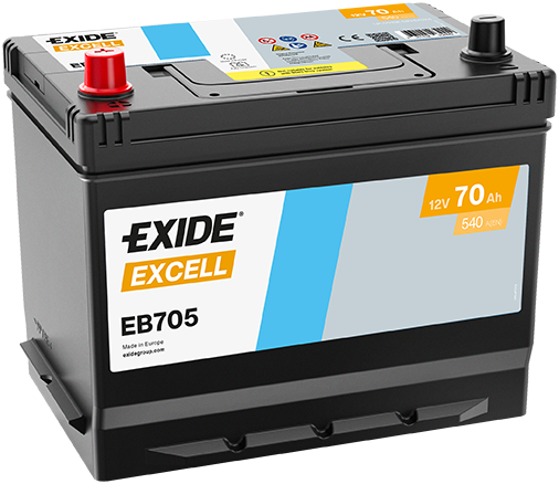 АКБ 6СТ-70 L+ (пт540) (необслуг) Asia EXCELL Exide EB705 - zapix