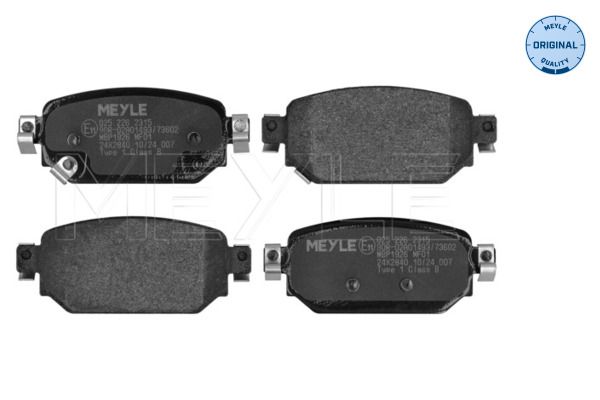 Гальмівні колодки дискові MEYLE 0252262315 - zapix