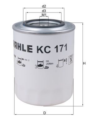 Паливний фільтр MAHLE KC171 - zapix